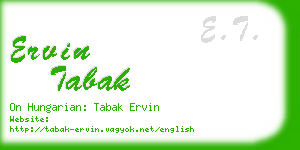 ervin tabak business card